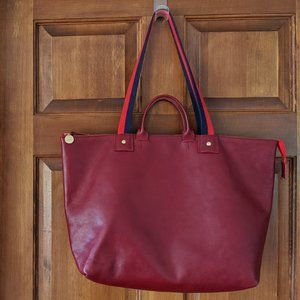 Clare V – Le Zip Sac in oxblood rustic leather EUC